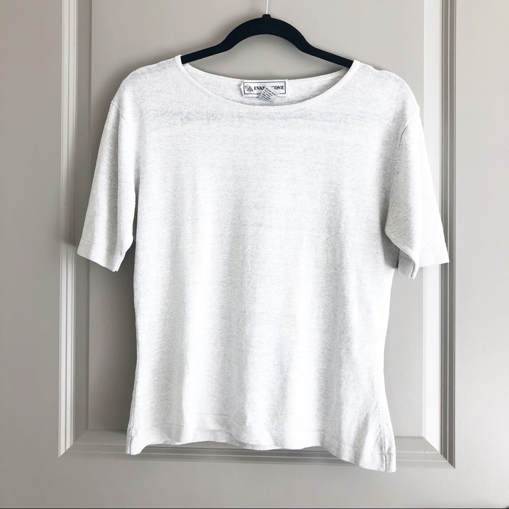 Vintage Evan Picone Silver Short Sleeve Size M